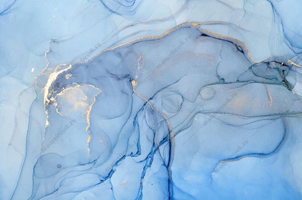 Фотообои Флюид арт голубая акварель