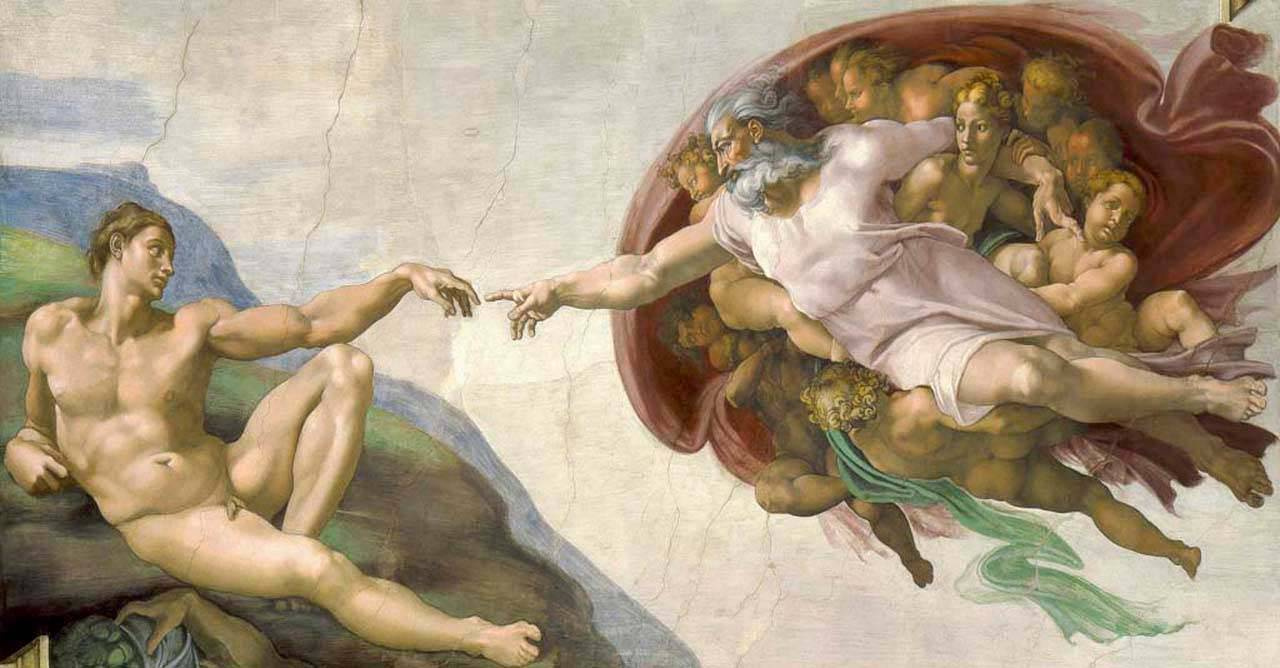 Фотообои Сотворение Адама Микеланджело